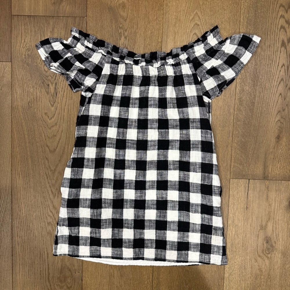 Philosophy Black and White Gingham The Shoulder Dress